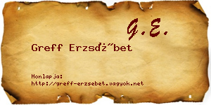 Greff Erzsébet névjegykártya